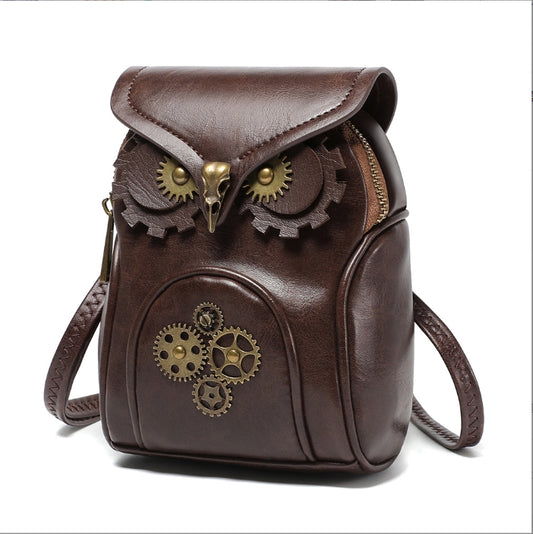 ㉘HANDBAG Owl Designs Women's One-Shoulder Crossbody Bag Small Square Bag