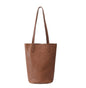 ⑱ HANDMADE Lazy Bucket Bag Female Genuine Leather Shoulder Bag Retro Simple Soft Leather Commuter Large Capacity Tote Bags