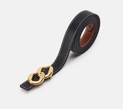 ⑮ HANDMADE Women's Belt Double Sided Free Matching Pant Belt Designer New Head Layer Cowhide Decorative Belt